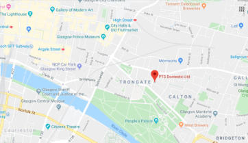 PTS Glasgow Ltd Domestic Appliance Spares & Repairs Location Map